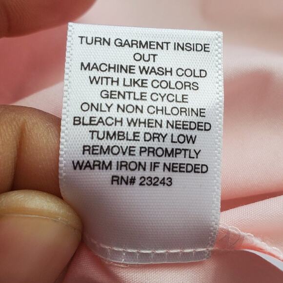 New York & Company Stretch Pink Button Down Shirt L - Picture 5 of 9